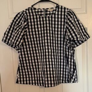 Kate Spade Gingham Black and White Blouse